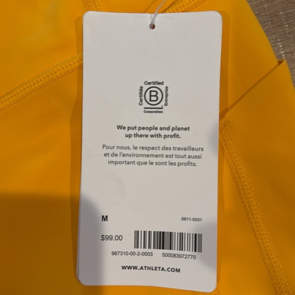 NWT ATHLETA Ultimate Stash II Capri Legging Radiant Sunshine Size Medium - Picture 5 of 13